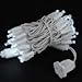 Novelty Lights 11ft Christmas String Lights, 50 Pure White LED Bulbs on White Wire, 2.5