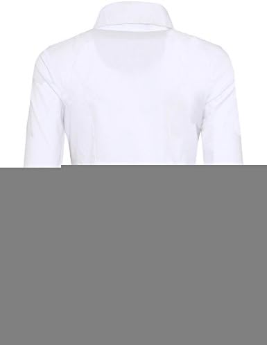 Iron Puppy Womens 3/4 Sleeve Skinny Button Down Collared Shirts With Stretch XX-Large White