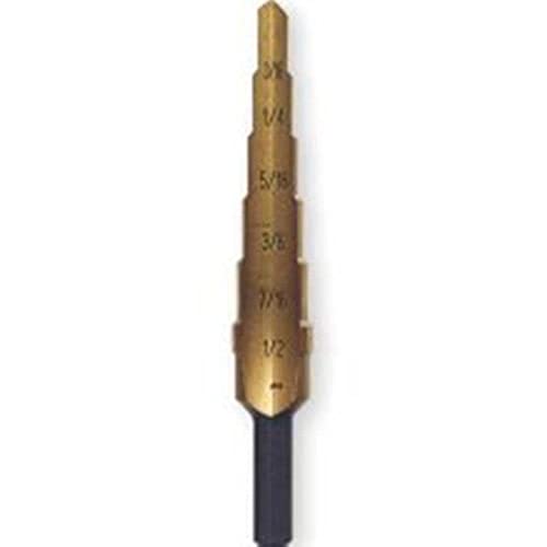 IRWIN Unibit2T Shank Step Drill Bit, Titanium Nitrate Coated 3/16 to 1/2 by 1/4 Shank Step Drill Bit (15102)