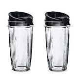 BLEND PRO Replacement Nutri Ninja 24 oz Cup with Sip & Seal Lid - For Blender BL450 BL454 Auto-iQ BL480 BL481 BL482 BL687 (2-Pack)