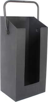 Trendi Black Metal Firewood Log Holder Scuttle Hod Storage Box Fireplace