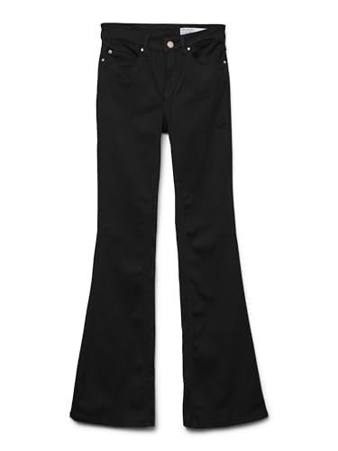 VERO MODA Femme Vmflash Mr Flared Li140 GA Noos Jean Évasé, Noir, S / 30L EU