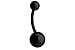 Forbidden Body Jewelry Belly Button Rings Surgical Steel High Shine Double Ball Belly Ring Titanium IP Plated 14G (Black)