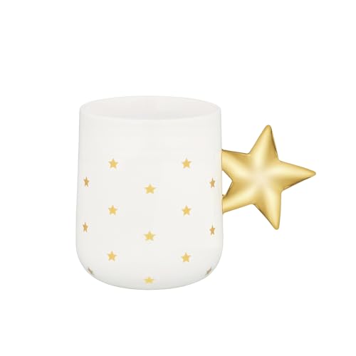 Alessi Delight NZ01, Christmas Mug in Decorated Porcelain, 37 cl, White and Gold