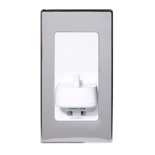 In-Wall Electrical Toothbrush Charger with Shaver Socket - PV12PS POLISHED STEEL
