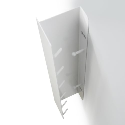 Mocrop Key Rack with Shelf, Minimalist Style, Wall Mounted Coat Rack, Modern White Hidden Hooks, Metal Coat Rack, for Hallway Bedroom Kitchen Furniture 8 Hooks