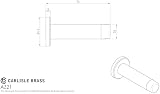 Carlisle Brass Wall Cylinder Door Stop with Rose - Polished Chrome view 2