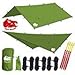 Chill Gorilla 12x12 Hammock Rain Fly Camping Tarp. Ripstop Nylon. 203" Centerline. Stakes, Ropes & Tensioners Included. Camping Gear & Accessories. Perfect Hammock Tent. Green primary