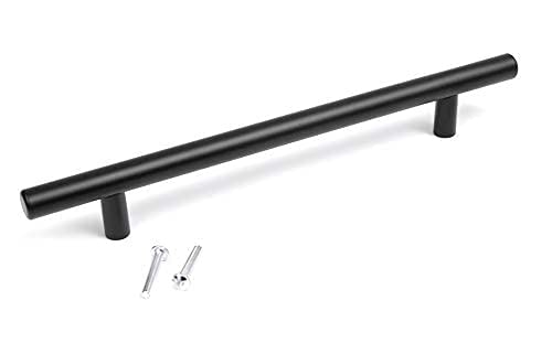 BSM Marketing T bar Handle Knob Black Finish Kitchen Bedroom Bathroom (1, 96mm)