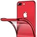 RANVOO iPhone 8 Plus Case, iPhone 7 Plus Case, Clear Soft Slim Fit Thin Case with Premium Flexible Chrome Bumper and Transparent TPU Back Plate Gel Cover for Apple iPhone 8 Plus / 7 Plus (Crystal Red)