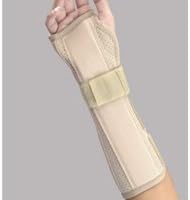 Florida Orthopedics Perforated Suede Finish Wrist &amp; Forearm Splint, Beige - Left Small 10" length