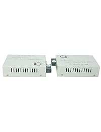 Single Mode SC WDM Single Fiber Bi-Di Gigabit Media Converter - Built-in Fiber Module 20km (12.42 Miles)   to UTP Cat5e Cat6 10 100 1000 RJ-45   Auto Sensing Gigabit or Fast Ethernet Speed -1 Pair