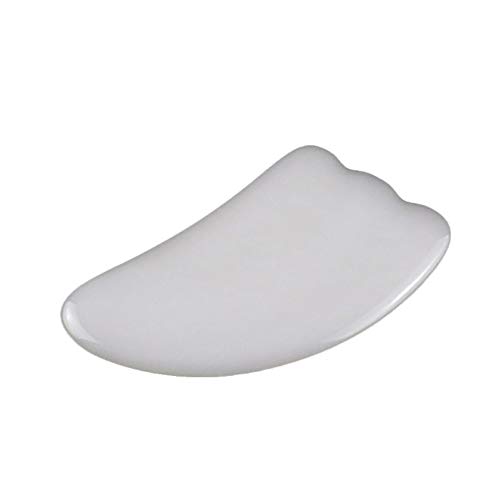 cdar Faux Jade Body Facial Eye Scraping Board Massage Health Care Relief Skin Stress Tool White 1 - Image 3