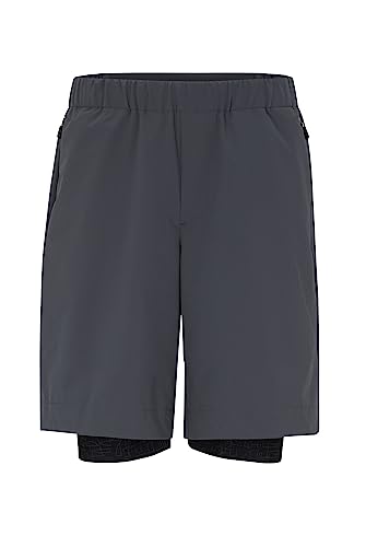 BOSS Herren S Run3 Wasserabweisende Shorts mit integrierter kurzer Leggings Dunkelgrau 56