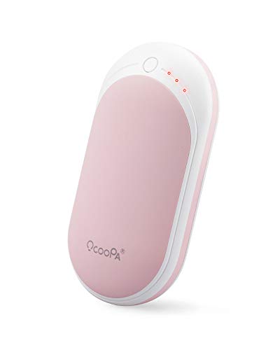 OCOOPA Hand Warmers Portable, 5200mAh Rechargeable Hand Warmer, Electric, Quick Heating, Great for Skiing, Climbing, Hiking, Winter Gift, Pink