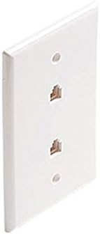 Leviton C2676-w 6 Conductor White Telephone Phone Duplex Wall Phone Jack