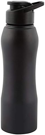 Zafos Stainless Steel Sipper Water Bottle, 1 Litre, Black Matt (Bistro Black Matte)
