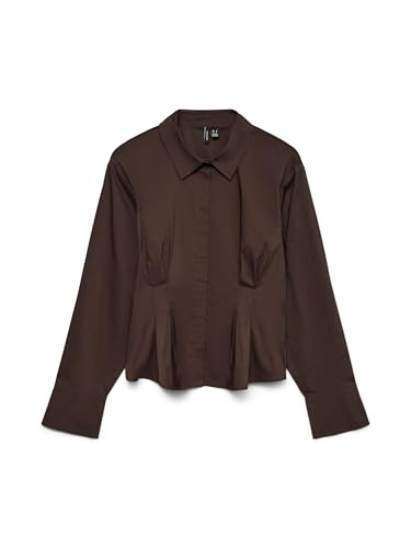VERO MODA Vmfriba LS Cuff Top Wvn Ga, Torta al Cioccolato, XS Donna
