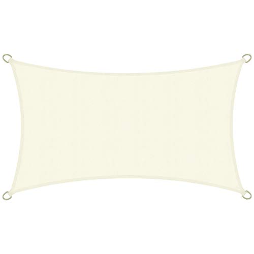 Sonnensegel rechteckig 2x4m Balkon Sonnensegel Wasserdicht Terrasse Sonnenschutz Segel Creme – Sol Royal Sonnensegel Balkon Segeltuch UV Sonnenschutz Garten Pool Camping - Sonnen Segel PS9