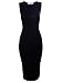 TAM WARE Women's Classic Slim Fit Sleeveless Midi Dress TWCWD051-BLACK-US S/M(Tag Size M)