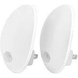DEWENWILS Plug in Night Light with Motion Sensor, Bright LED Nightlight, Auto on/off Night Lights for Kids, Bathroom, Hallways, Stairs, Energy Efficient, 2 Pack, UL Listed