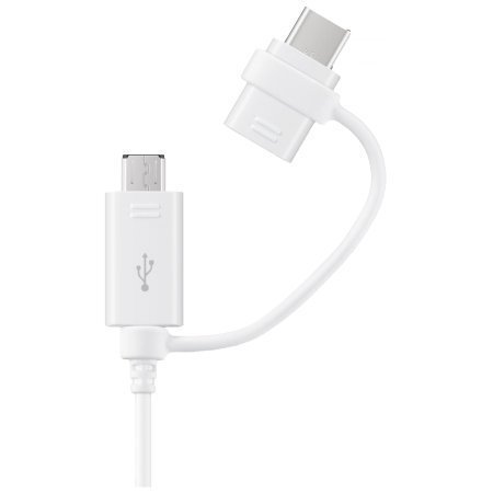 FULL Power 5A MicroUSB and USB TypeC Combo Cable Compatible for Nokia Lumia 1520 mini Provides True USB Fast Quick Charging Speeds! (WHITE)