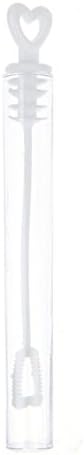 24 Pack of White Heart Tube Bubble Favors Table Decoration