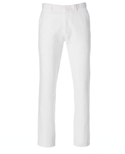 image for Cubavera mens Flat Front Linen Blend Dress Casual Pants, Bright White,