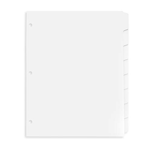 Blue Summit Supplies 3 Ring Binder Dividers with Reinforced Edge, 1/8