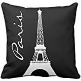 Black and White Eiffel Tower Paris Throw pillowcase 22*22
