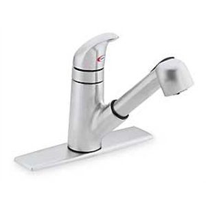 Moen Integra Single Handle Kitchen Faucet with Pullout Spout, Brushed