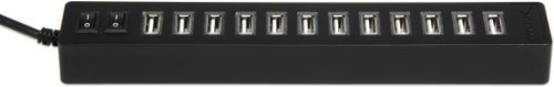 Sabrent 13 Port High Speed USB 2.0 Hub with Power Adapter And 2 Control Switches (HB-U14P)