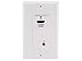 Monoprice 108008 HDMI Over CAT5E/CAT6 Extender Wall Plate (Pair) with Built-in Backward IR Channel-Single-Port (1P), White