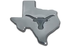 ELEKTROPLATE University of Texas Longhorns UTX Debossed State Logo "Longhorn" Chrome Plated Premium Metal Car Truck Motorcycle College Sports Emblem
