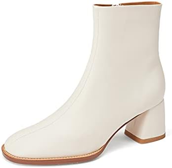 TinaCus Women's Handmade Genuine Leather Decorated Belt Pull-On Round Toe Chunky Heel Ankle Boots(Black US5)　並行輸入品 TinaCus Women\u0027s Genuine Leather Handmade Chunky Heel Side Zip Up