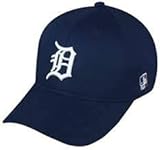 Adult FLAT BRIM Detroit Tigers Home Navy Wht"D" Hat