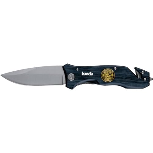 kwb Rettungsmesser mit Gurtschneider und Glasbrecher, extra scharf, Notfall-Messer mit 90 mm Klinge