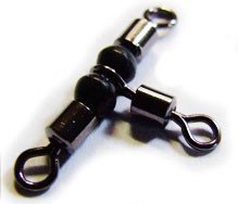 UPC 793573601070, Thundermist Lure Company T-Turn 3-Way Swivel 55 lb Rating Tangle Free Tackle Equipment, Medium, Black Nickle