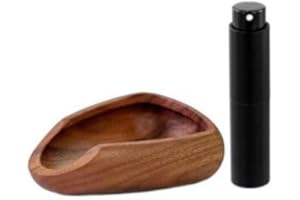 Quhoxdye Coffee Bean Dosing Cup & RDT Spray Bottle Set Walnut Wood Espresso Accessories Kit with Static Reducing Sprayer for 
