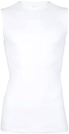 RJ Bodywear 38-001-000 Men's Basics White Sleeveless Fitted Tank Vest Top XXLarge