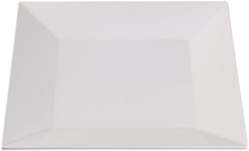 Yanco RM-114 Rome Square Plate, 14" Length, 14" Width, Melamine, White Color, Pack of 12