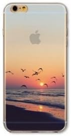 DECO FAIRY Compatible with iPhone XR, nature lover beach sunset sunrise sea ocean view Transparent Translucent Flexible Silicone Cover Case