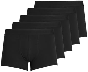 Herren Jactone in Tone Trunks 5 Pack Boxer Shorts, Schwarz, S EU