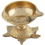 Ancient Artifacts Kuber Diya With Tortoise - (7 X 5.5 Cm, Yellow)