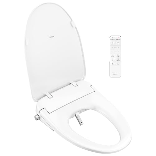 Delta Faucet Refresh Ultimate Elongated Electric Bidet Toilet Seat, Warm Water Bidet, Heated Seat Bidet, Bidet with Dryer, Bidet Attachment for Toilet, Bidet Toilet Seat Elongated, White 893007E-WH