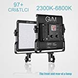 GVM Dimmable Bi-color LED Video Panel Light 2300~6800K For Studio Interview CRI97+ Brightness of 10~100% Metal Housing Outdoor Video Photography Lighting Kit 29W 480LS