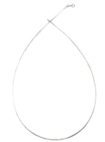 1.5mm Round Omega Chain .925 Sterling Silver Italian Necklace. 14,16,18,20 inches (14 Inches)