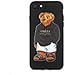Stylish Bear Custom Fashion Protective Flexible Case/Cover/Skin Leather Finish for iPhone (Black Bear, iPhone 7/8)