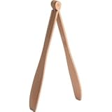 Trudeau 9913050 Wood Grill And Kitchen Tongs, Brown