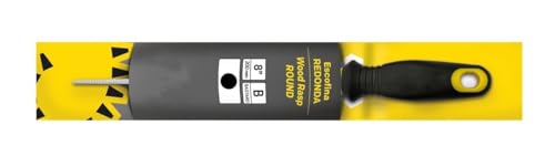 Lima rotonda per meccanici, manico bimateriale, con gancio, ideale per modellare e affilare parti metalliche.